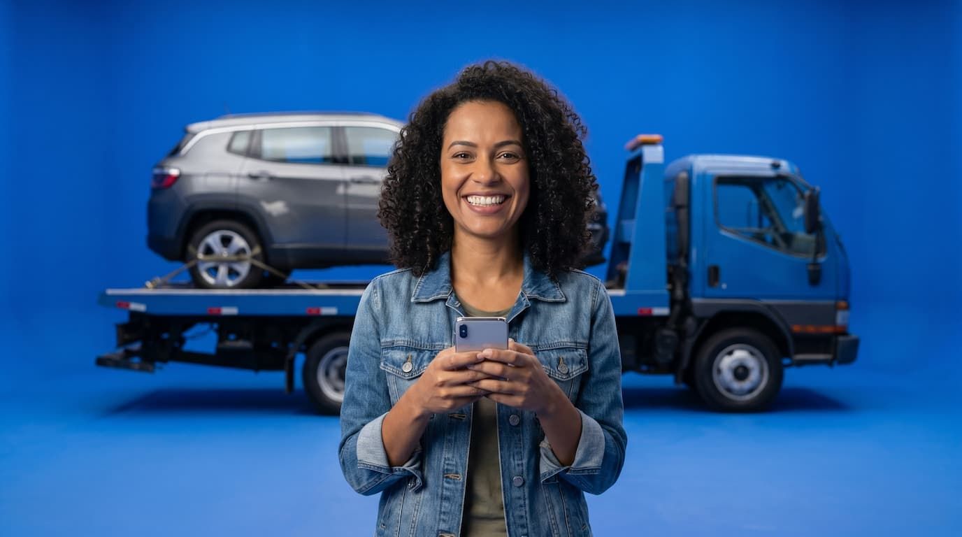 Carro estacionado em uma das vagas de estacionamento Estapar